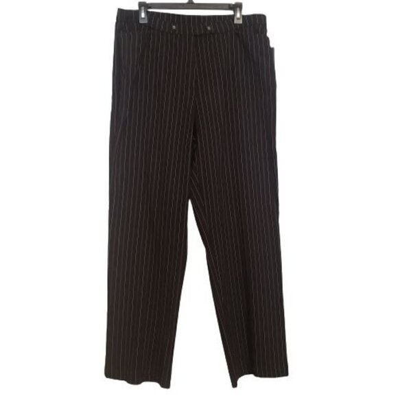 Investments black/white stripe straight leg pants regular length size 18R NWT - Picture 1 of 11